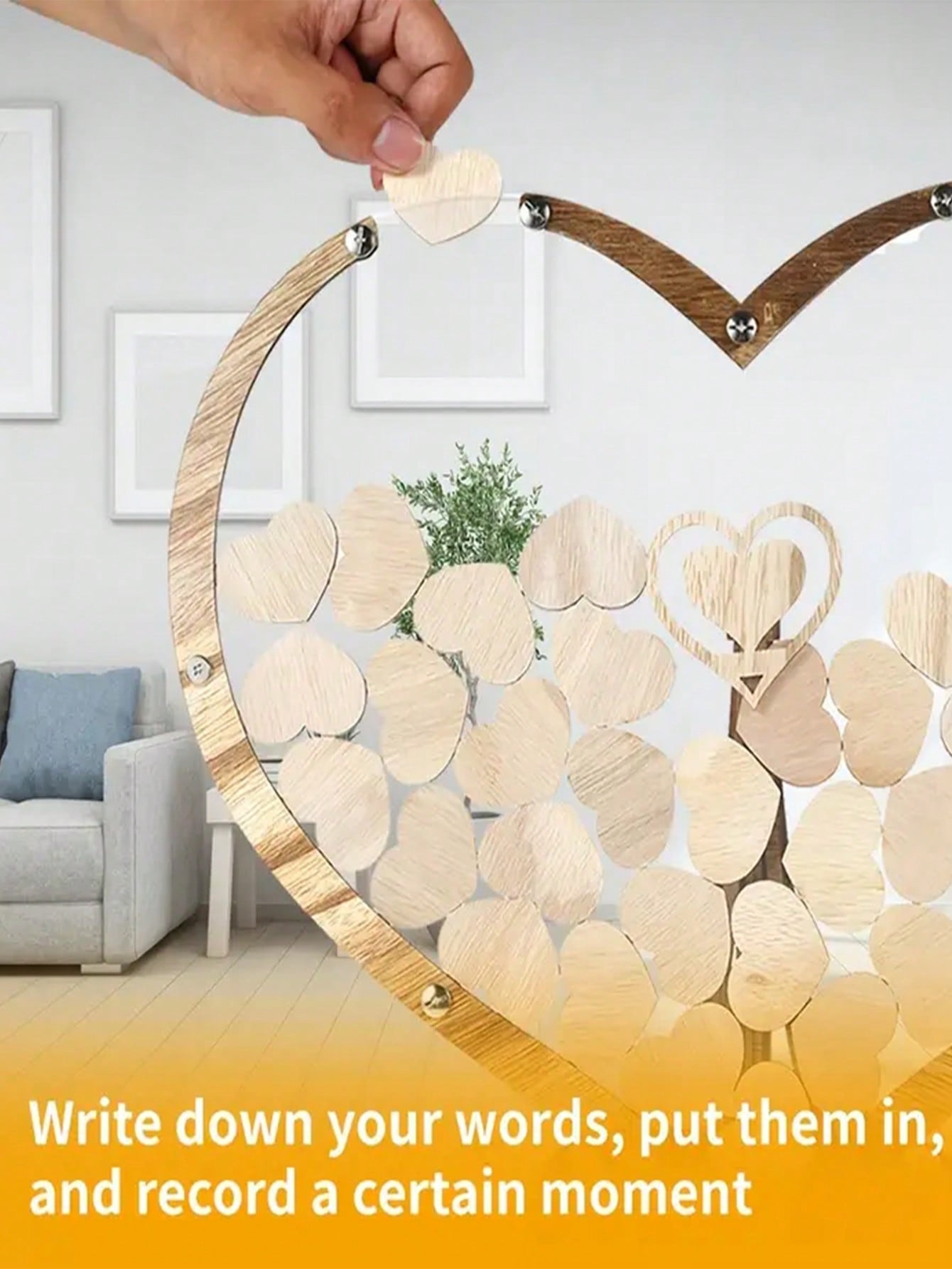 Wooden wedding message book photo frame is suitable for weddings, Valentine's Day celebrations and wedding message books.