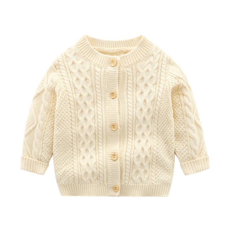 Baby Jungen Einfarbig Strickjacke Jacke Frühling Herbst Neue Hübsche Baby Gestrickte zur Seite fahren Lange-Ärmel Mantel Für 3-18 monate: Beige / 3M