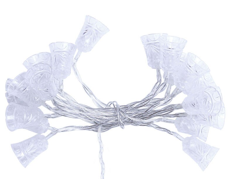 Glowing Waterproof LED Christmas Bell String Lights Colourful Twinkle Lamp Garden Party Decoration