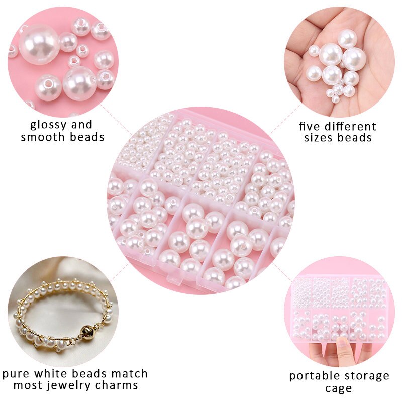 Acryl Perle Perlen Set Schmuck Herstellung Kit Party Armband DIY Werkzeuge Hochzeit Ohrring Halskette Perlen Handwerk Zubehör