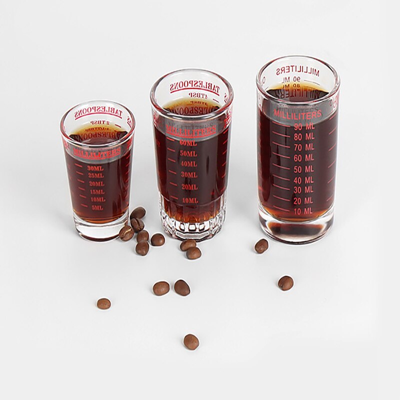 30/60/90 ML Glass Measuring Cup Espresso Shot Glass Liquid Glass Ounce Cup With Scale Kitchen Measure Tool Supplies