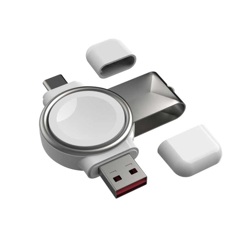 Wireless Charger - 2 in 1 Magnetic - Fast Charging Station for Apple Watch 9/8/7/6/5/SE/Ultra: WHITE