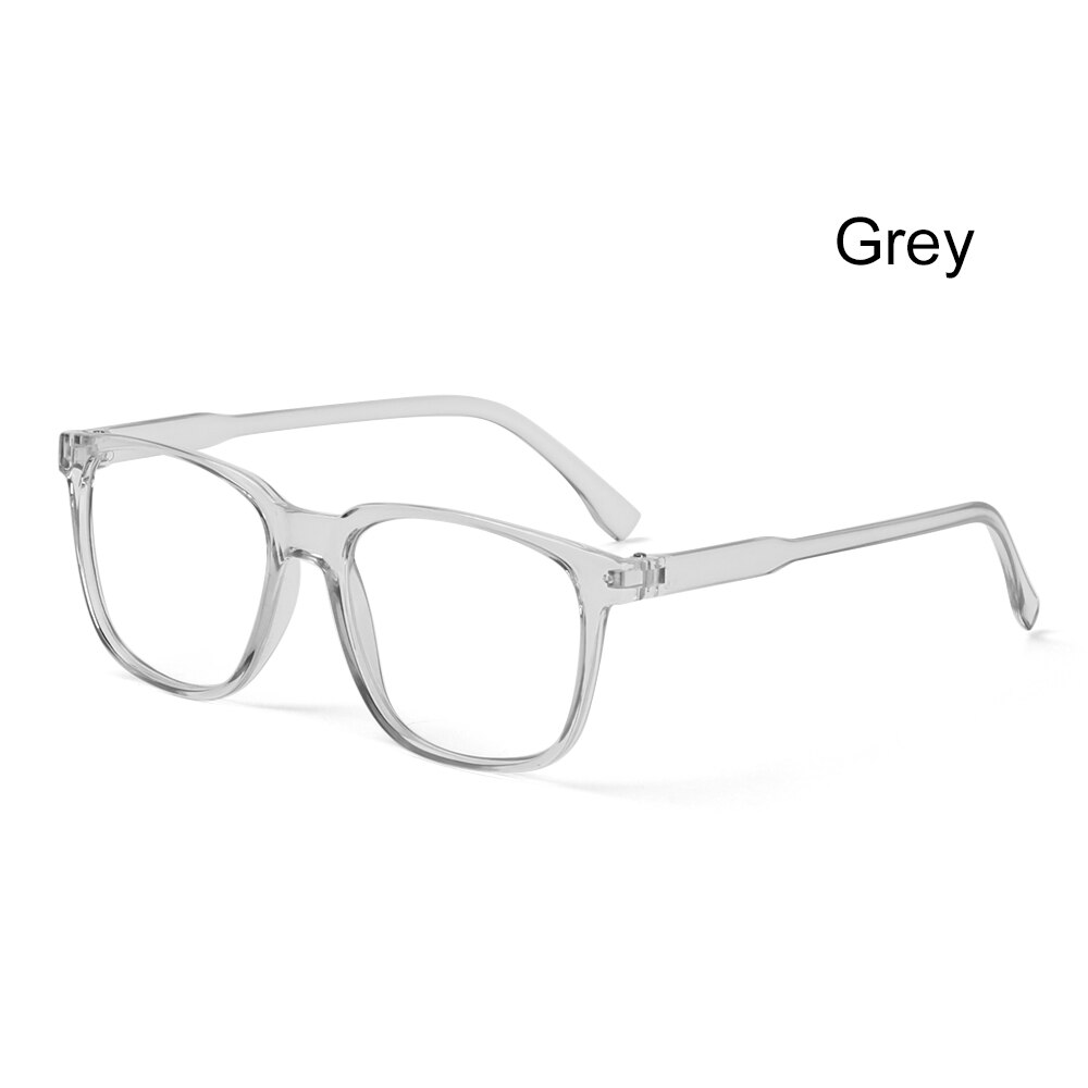 Qutzzmnd Transparent Frame Anti Radiation Oversized Glasses Anti Blue Light Glasses Office Computer Goggles: Grey B