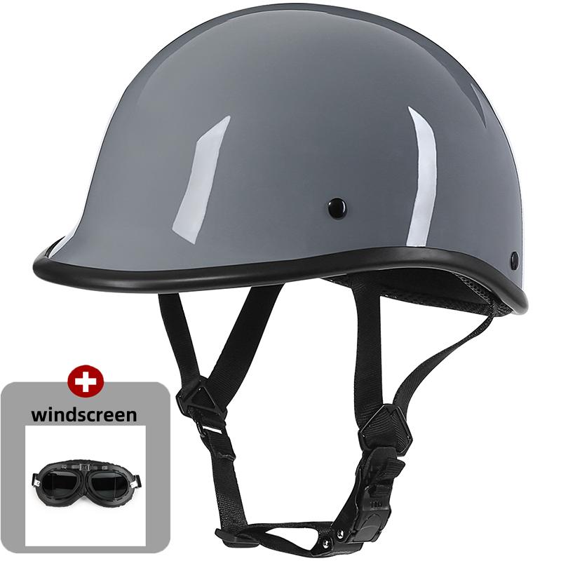 Medio casco de motocicleta casco Vintage alemán Moto motocicleta cara abierta retro scooter medio casco motociclista piloto casco