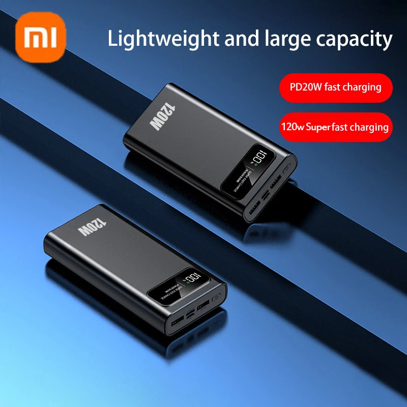 XIAOMI 120W 200000 mAh power bank grande capacidade de carregamento super rápido bateria externa led display digital para iphone android novo