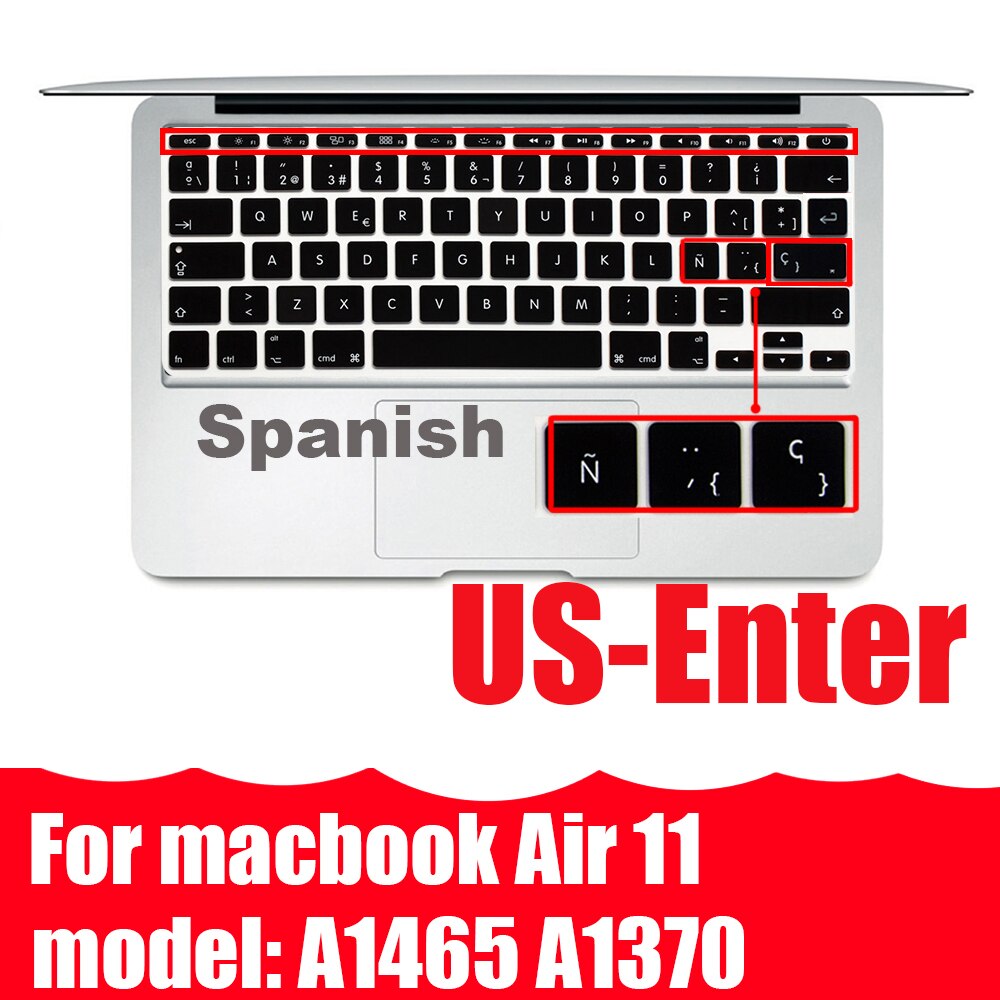 Z ñ hiszpańska osłona klawiatury Protector dla Macbook Air13 A2337A2179 dla Macbook Pro13 A2338A2289 A2159 klawiatura folia ochronna: US Air 11