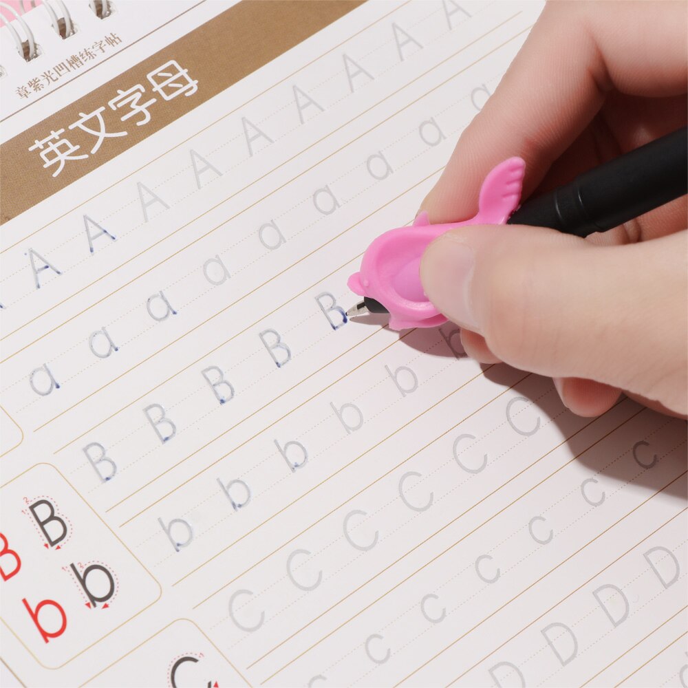 Reusable English Letter Copybook with Erasable Pen Calligraphy Practice Handwriting Copybook Set For Kids Learning Word