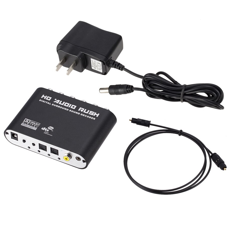 Decodificador de Audio Dolby Digital 5,1 Dts/Ac-3, amplificador óptico a 5,1 canales RCA, convertidor analógico, adaptador de Audio de sonido para Audio de TV: USplug