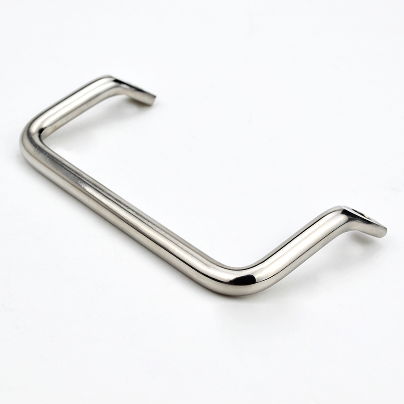 304 stainless steel round bar bending angle flat head inclined handle industrial cabinet door handle equipment handle