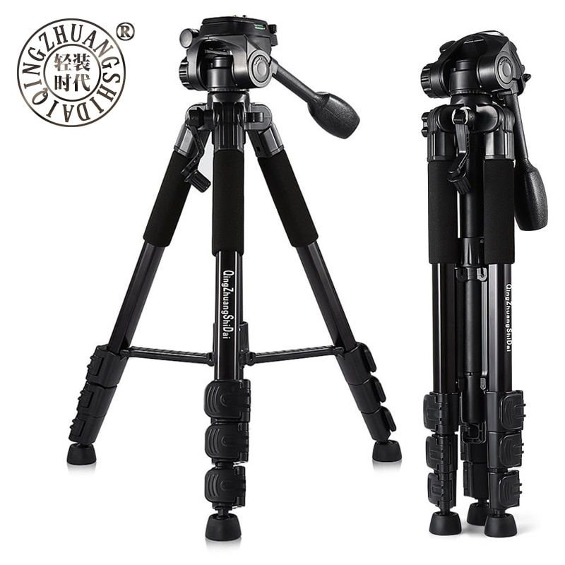 Qzsd  q111 aluminium kamerastativ letvægts rejsestativ med pan hoved hurtigudløser plade til nikon canon dslr