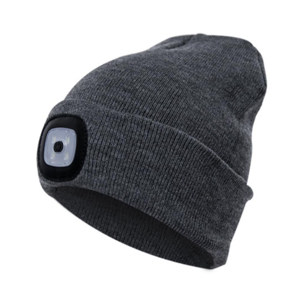 6 LED Light Hat USB Rechargeable Hands Free Flashlight Winter In Knit Beanies Cap LED Warm Outdoor Fishing For Climbing Hat M7K2