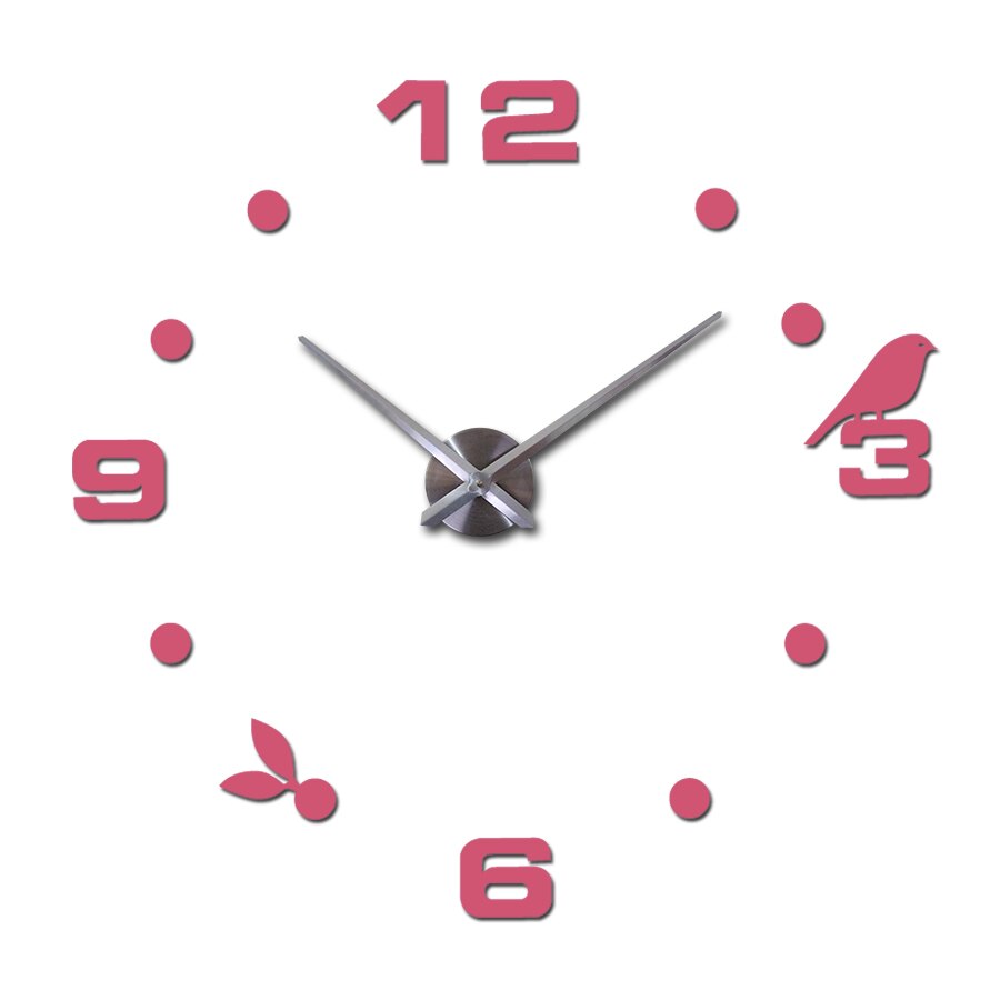 Specialtilbud ur vægure reloj de pared horloge ur stort dekorativt akryl spejl kvarts stue: Lyserød / 47 tommer