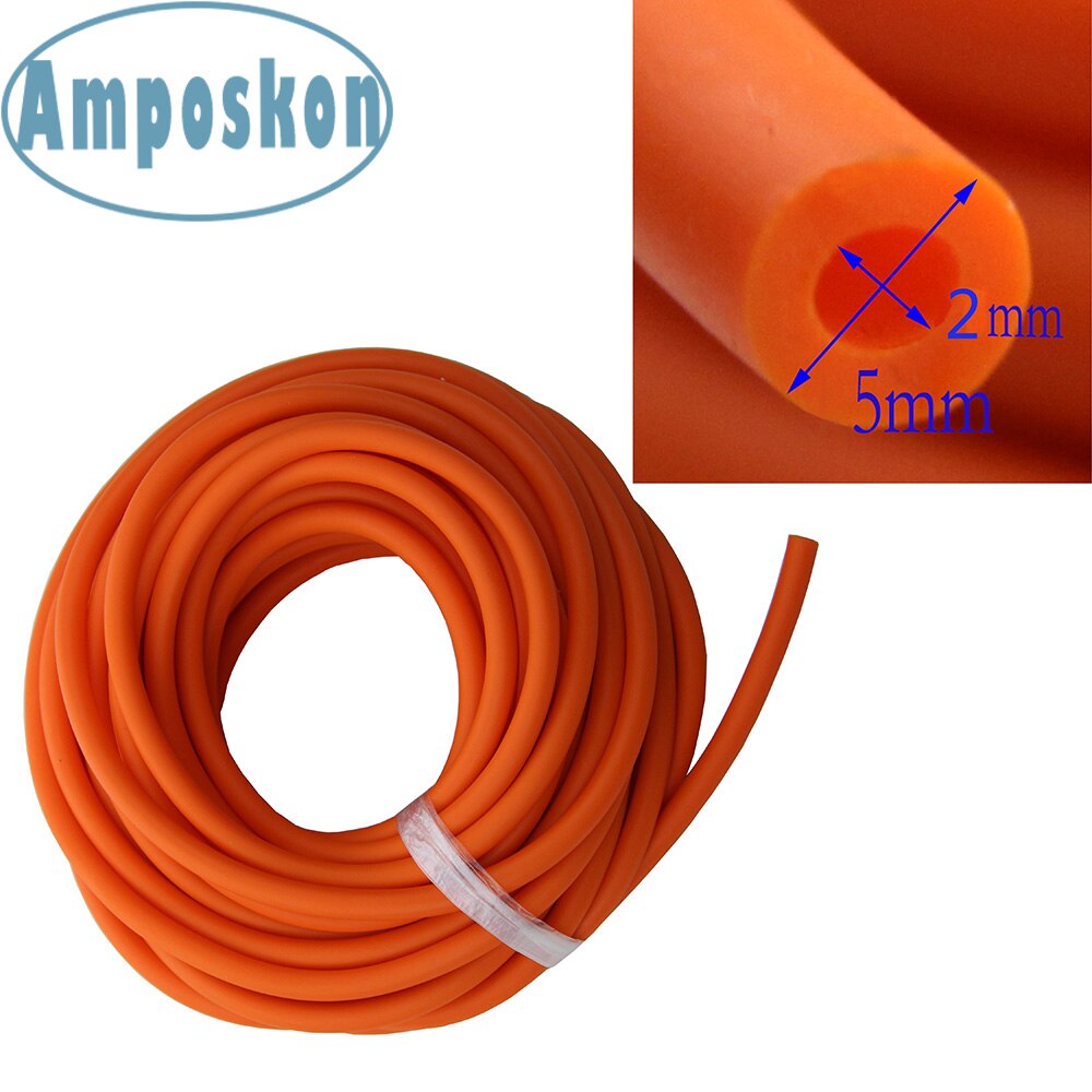 10 Meters Rubber Latex Tube 2mm ID 5mm OD Orange ELASTICA Bungee Outdoor Hunting Parts Rubber Tubing Replacement 2050