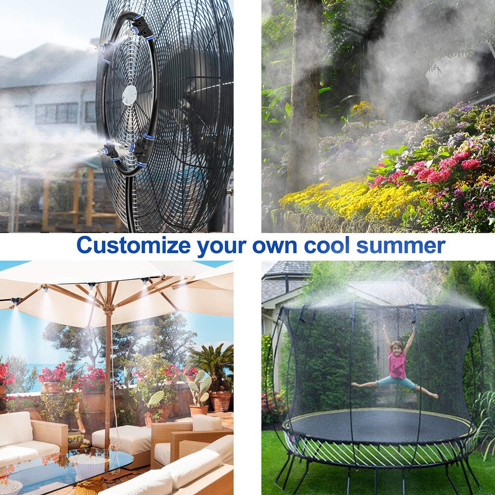 10/15/20m Outdoor Misting Cooling System Kit For Greenhouse Garden Patio Waterring Irrigation Line System