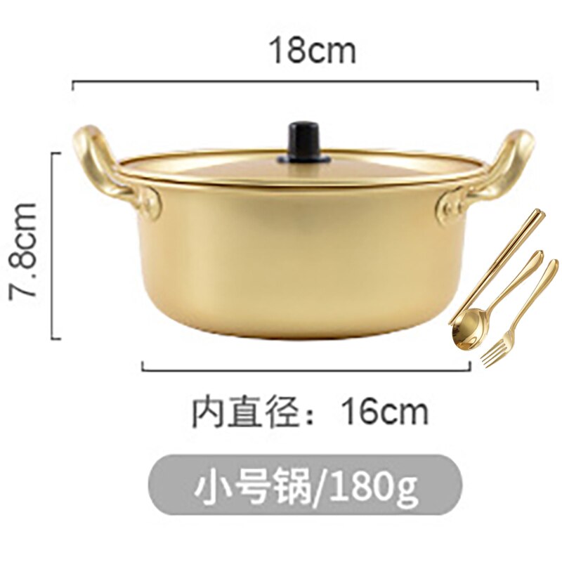 Casseroles à nouilles de Style coréen, pour la restauration rapide, Ramen doré, petite casserole, œufs, lait, ustensiles en aluminium pour la cuisine: 16cm (3PCS)