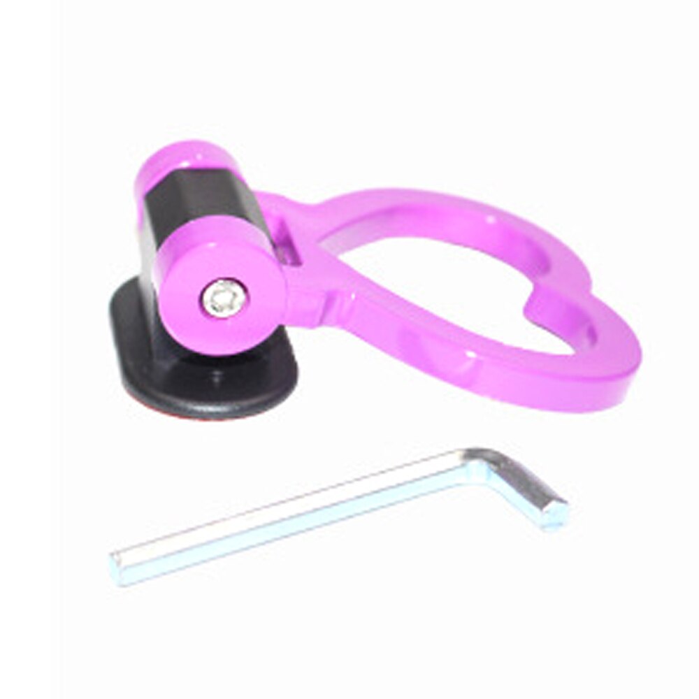 1 piezas con forma de corazón anzuelos de remolque Universal ABS, pegatina de anillo de decoración, barras de remolque multicolor, estilo de coche: Purple