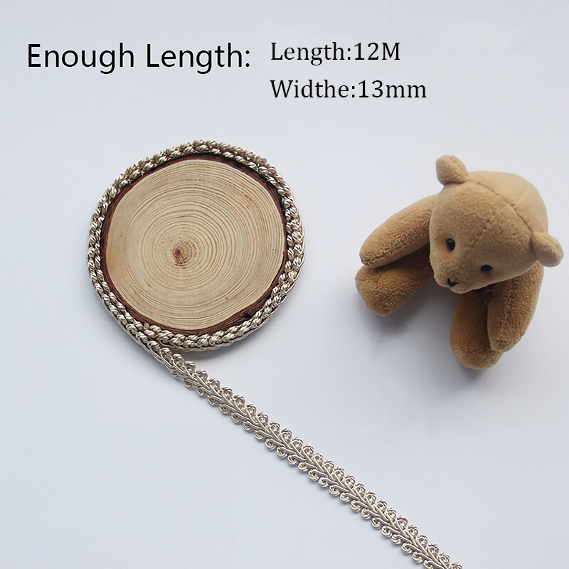 12M Braid Trim Lace Trim Gimp Basic Sewing Ribbon Polyester DIY Crafts Sewing Costume Home Decorative macrame Braided Cords