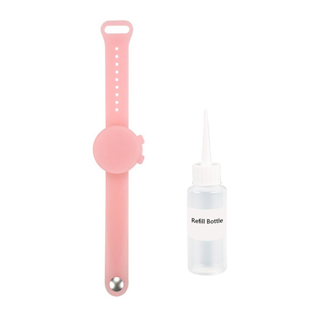 Unisex Braccialetto A Mano Dispenser Disinfettante per le mani Distributore di gel di Silice Indossabile di Erogazione Pompe Disinfecta Bracciali: Colore rosa