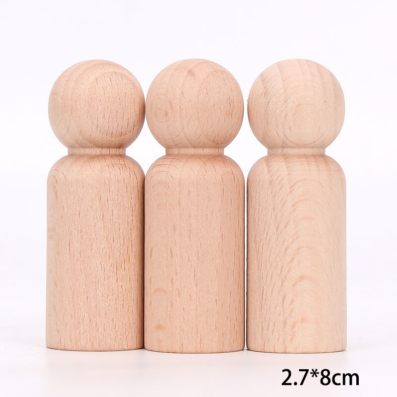 3pcs Beech Wooden Dolls Handmade Painting Loose Parts DIY Painting Wood Honeycomb Mushrooms Cones Droplets Acorns Toy: set 8