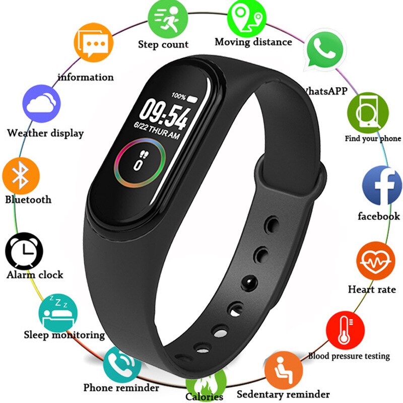 M4 SmartWatch Heart Rate Blood Pressure Monitor Health Wristband Waterproof Bluetooth Sports Smart Band