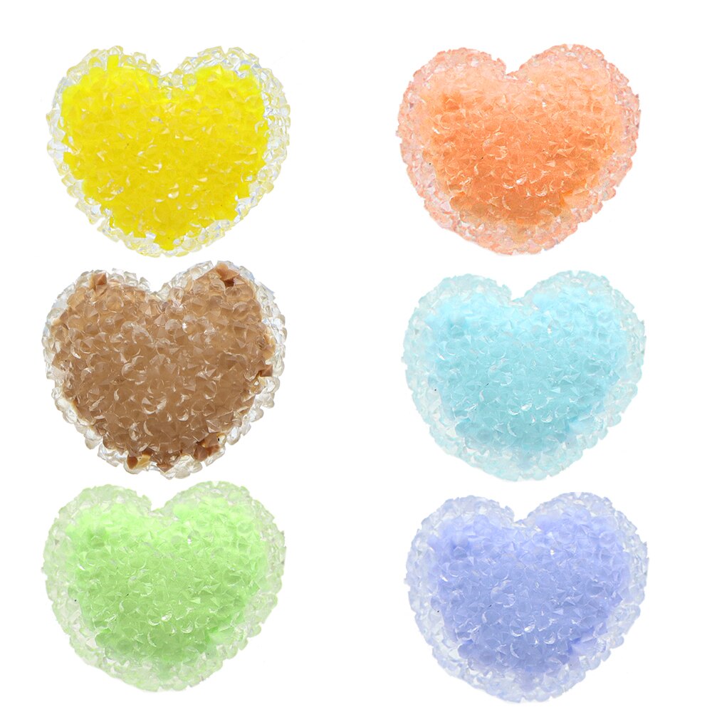 10 pièces coloré amour coeur plein diamant acrylique 3D résine nœud papillon bricolage accessoires Scrapbooking artisanat à la main, 10Yc11339