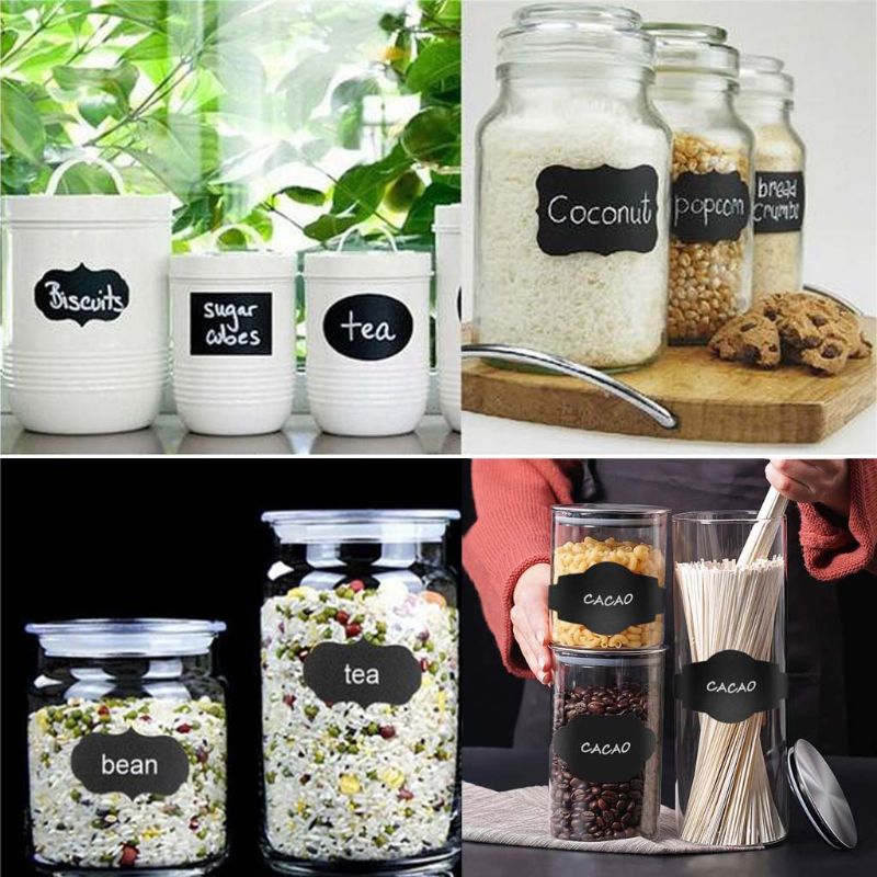 300pcs/roll Blank Chalkboard Labels Sticker for Kitchen Canning Mason Spice Jars