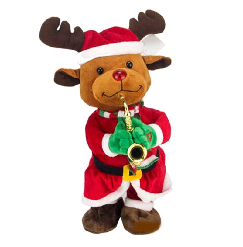 de noël pour enfants, poupée électrique Twerk, chapeau de noël, cerf, bonhomme de neige, musique dansante, jouets de décoration: Deer