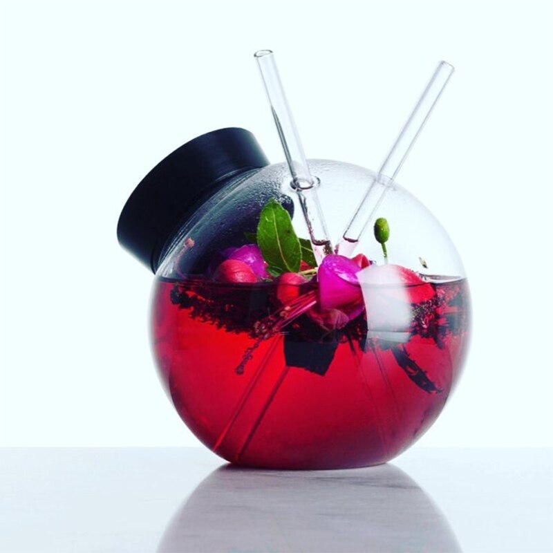 Verre à Cocktail en forme de sphère créative, paille à boire, tasse à jus de vin, gobelet à café pour Bar, fête à domicile, nouveauté 2022
