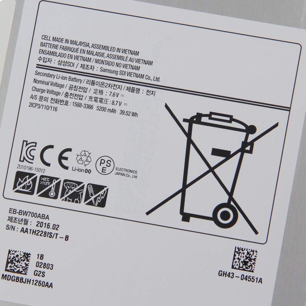 EB-BW700ABA de batería Original para ordenador portátil, Original, para Samsung Galaxy, TabPro S, EB-BW700ABE, SM-W700N, Tab Pro S, 5200mAh