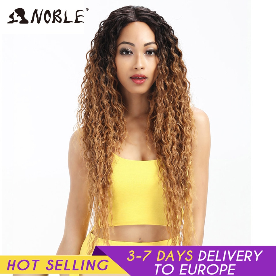 Noble Synthetic Lace Wig Long Wavy Hair 30 Inch Ombre Blonde Wigs For Black Women Blonde Wig Hair Synthetic Lace Wig