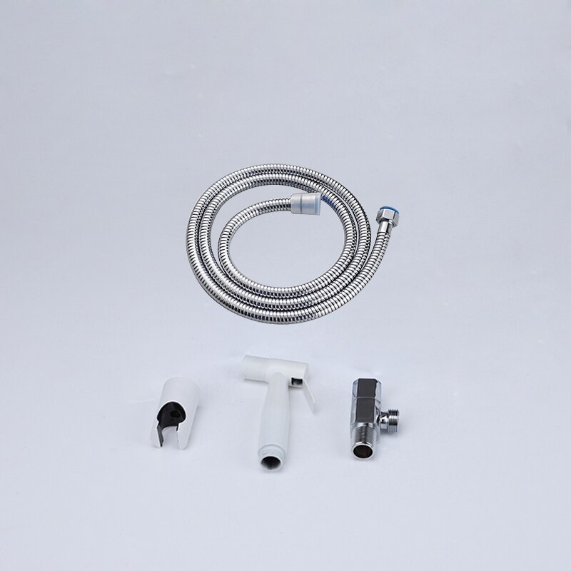 Grifo de Bidet blanco y latón cromado agua fría Válvula de esquina de inodoro de mano higiénico ducha cabezal de lavado de coche Pet rociador aerógrafo grifo: style 5