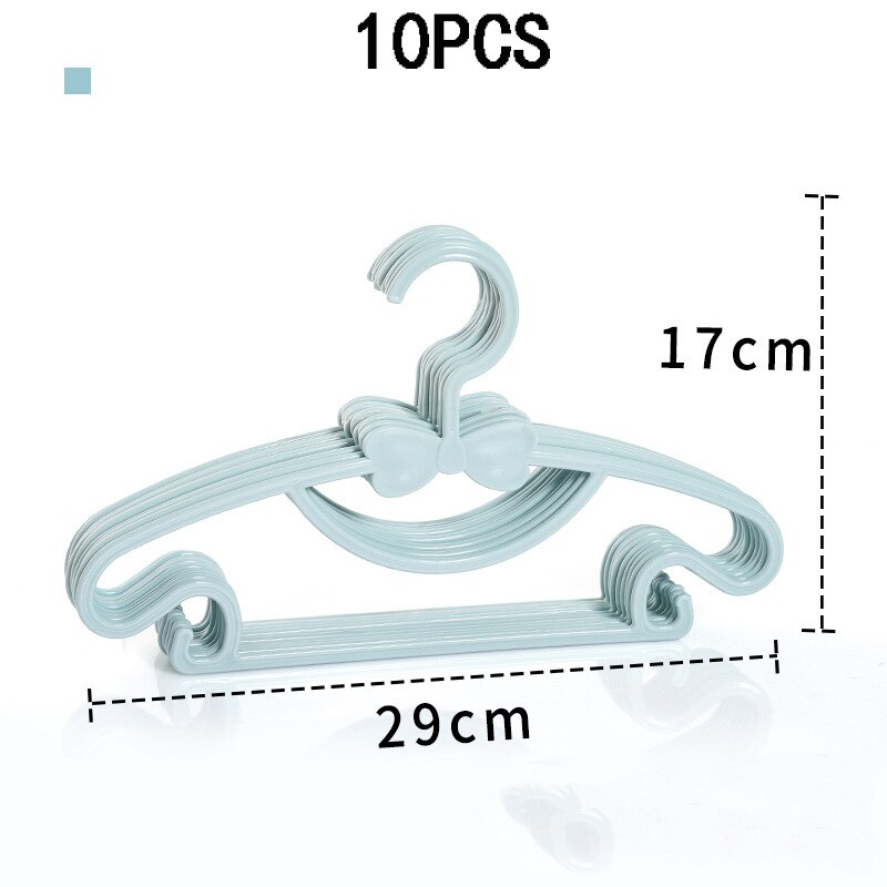 10pcs Kids Clothes Hanger Racks Portable Plastic Display Hangers Windproof Children Coats Hanger Baby Clothing Organizer: Blue