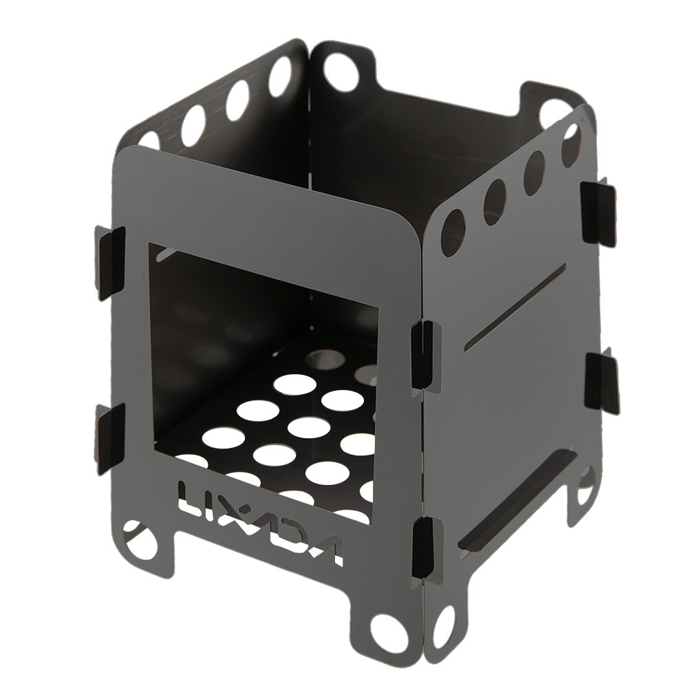 Lixada Outdoor Lightweight Camping Wood Stove Portable Outdoor Folding Titanium Wood Stove Burning Picnic Alcohol Wood Stove