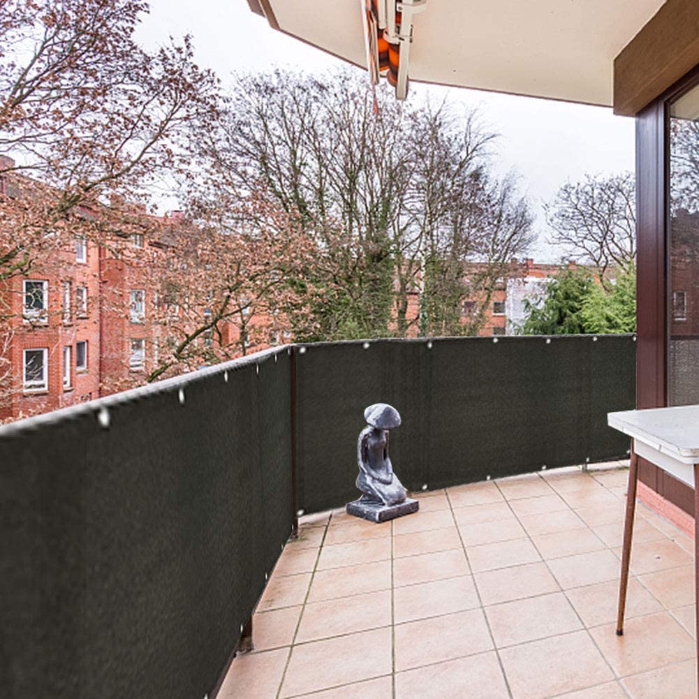 Balkon Privacy Screen Protector Weerbestendig Uv Balkon Cover ( 3 'X 16.4'-90X500CM-Black)