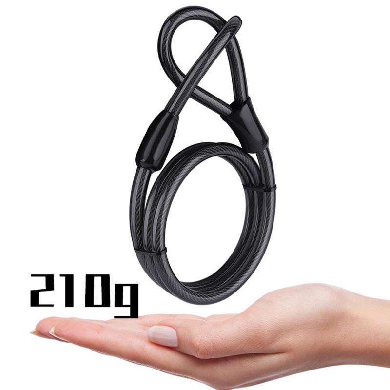 Anti-Theft Cable with Looped Ends Anti-Theft Security Cable Double Loop End Lightweight Sturdy Bikes Lock Cable for Bicycles