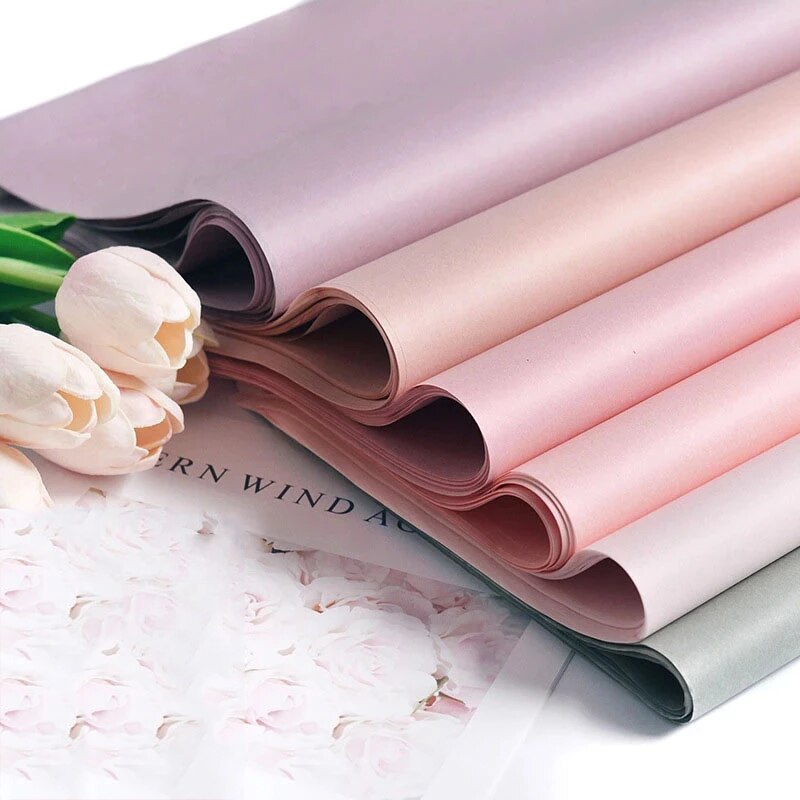 40pcs Tissue Paper 75*52CM Craft Paper Floral Wrapping Scrapbooking Paper Decorative Flower Paper Home Decoration Party
