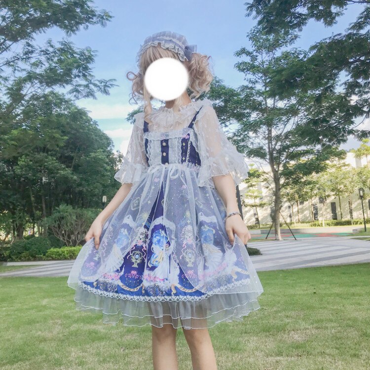 Robe de style japonais Kawaii, robe Lolita pour filles, sans manches, Kawaii