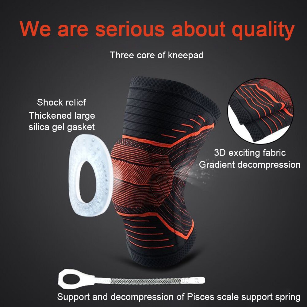 Fitness löpning cykling knästöd hängslen elastisk nylon sport kompression knäskydd