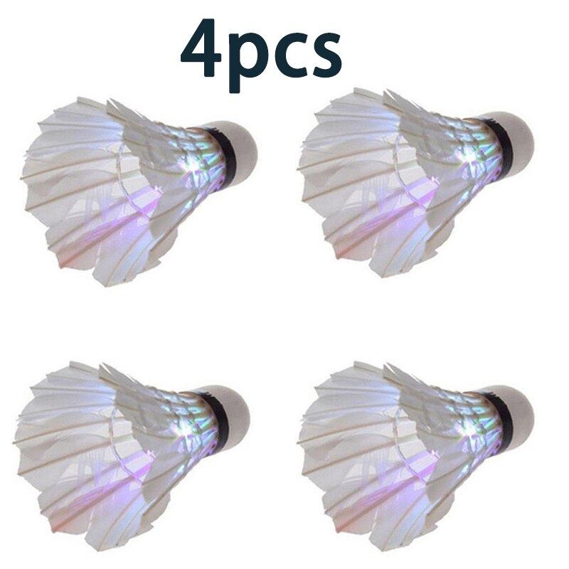 4 Stuks Badminton Dark Night Led Glowing Light Up Shuttle Verlichting Ballen Voor Indoor Outdoor Sport NOV99: multicolour
