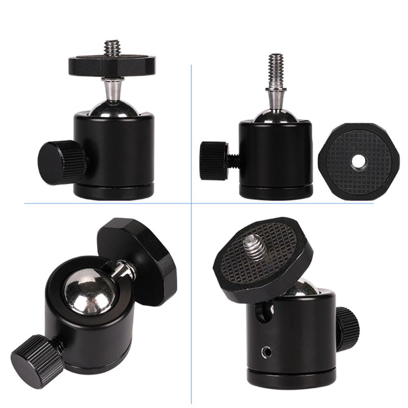 Mini Ball Head 1/4" Screw Mount 360 Swivel Bracket Aluminum Metal Stand Holder for DSLR Camera Tripod Accessories