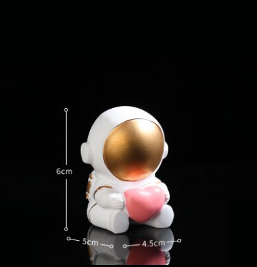 Resin Astronaut Figurines Spaceman With Moon Sculpture Decorative Miniatures Cosmonaut Statues For Man & Boyfriend: 1
