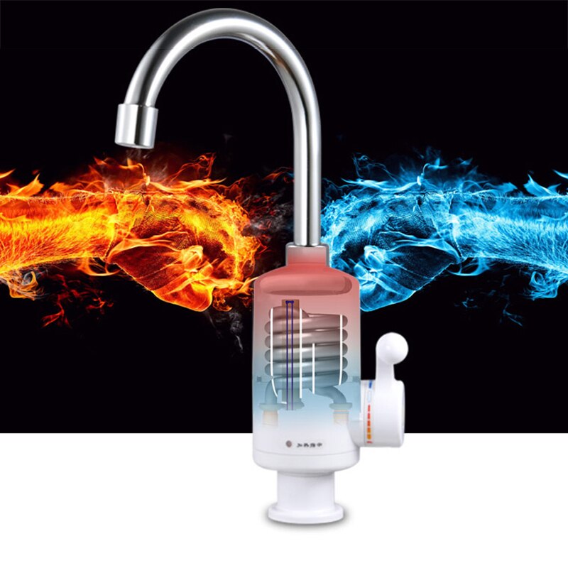 Tankless Electric Water Heater Kitchen Instant Water Tap Instantaneous Heater Verwarming Aquecedor 3000W With EU Plug 220V