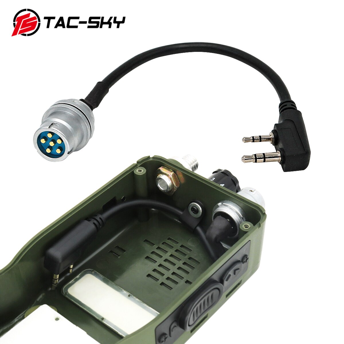 TAC-SKY AN/PRC 148 152 152A walkie-talkie DIY conector U 283 U-283/U adaptador de enchufe de 6 pines a kenwood