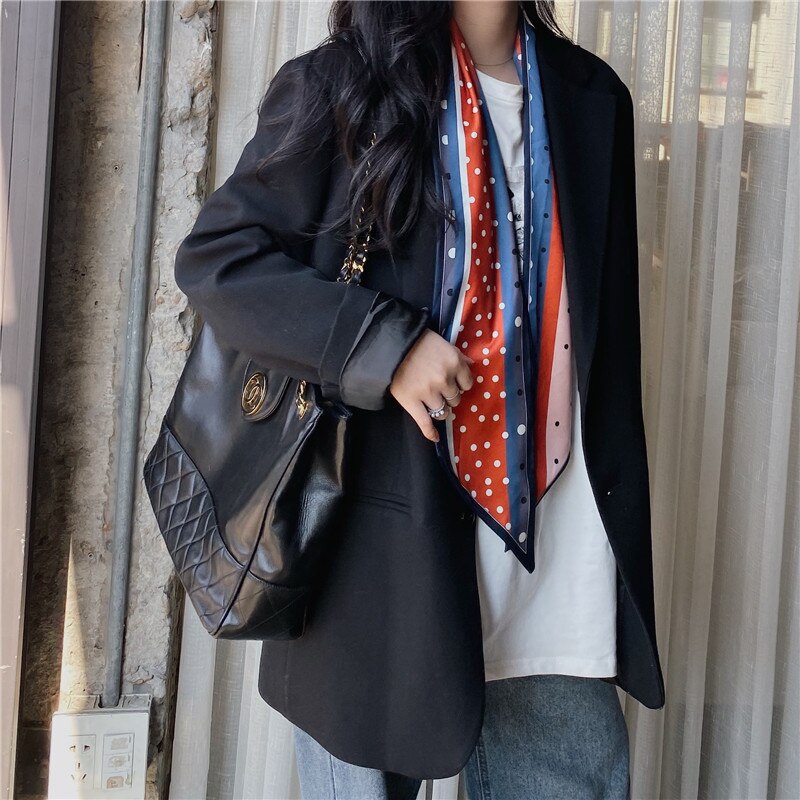Petite écharpe en soie étroite longue bande petite écharpe rétro foulard en soie sauvage imprimé châle attaché cheveux foulard en soie attaché sac Streamer: L07