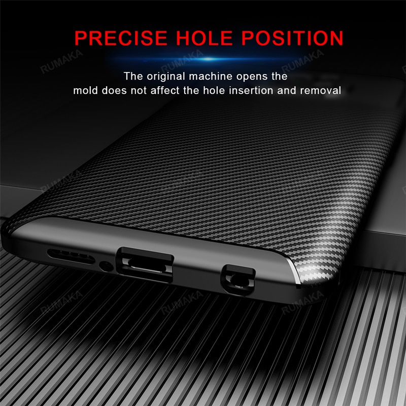 Shockproof Case For Xiaomi Poco X3 NFC Case Carbon fiber texture Soft Silicone Rubber Back Cover For Xiaomi Poco M3 phone case