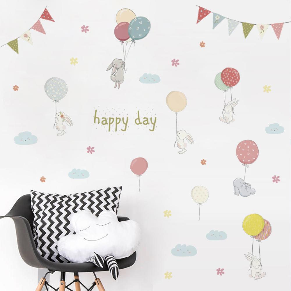 Baby färgglada ballonger dekoration för barn baby rum inredning pvc väggmålning väggdekaler barnkammare klistermärken hem tapet dekoration