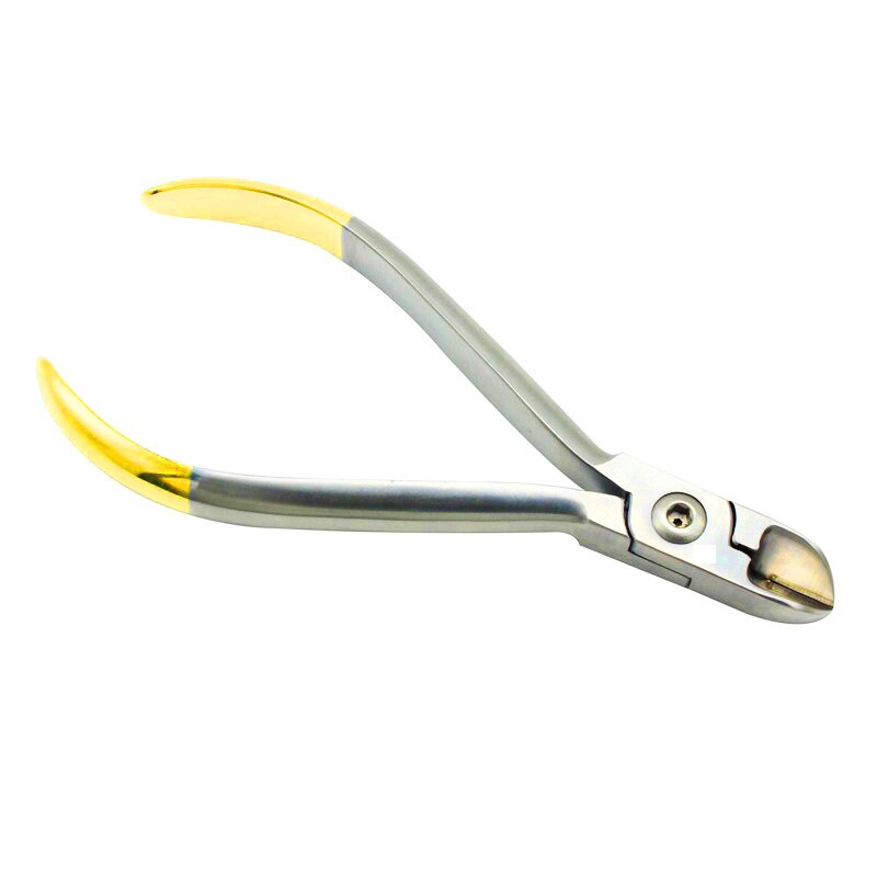 Alicates cortadores de extremo distal Dental, alicates de corte de alambre, pinzas de dentista, cortador de filamento de alambre de acero inoxidable, herramientas de ortodoncia: Gris