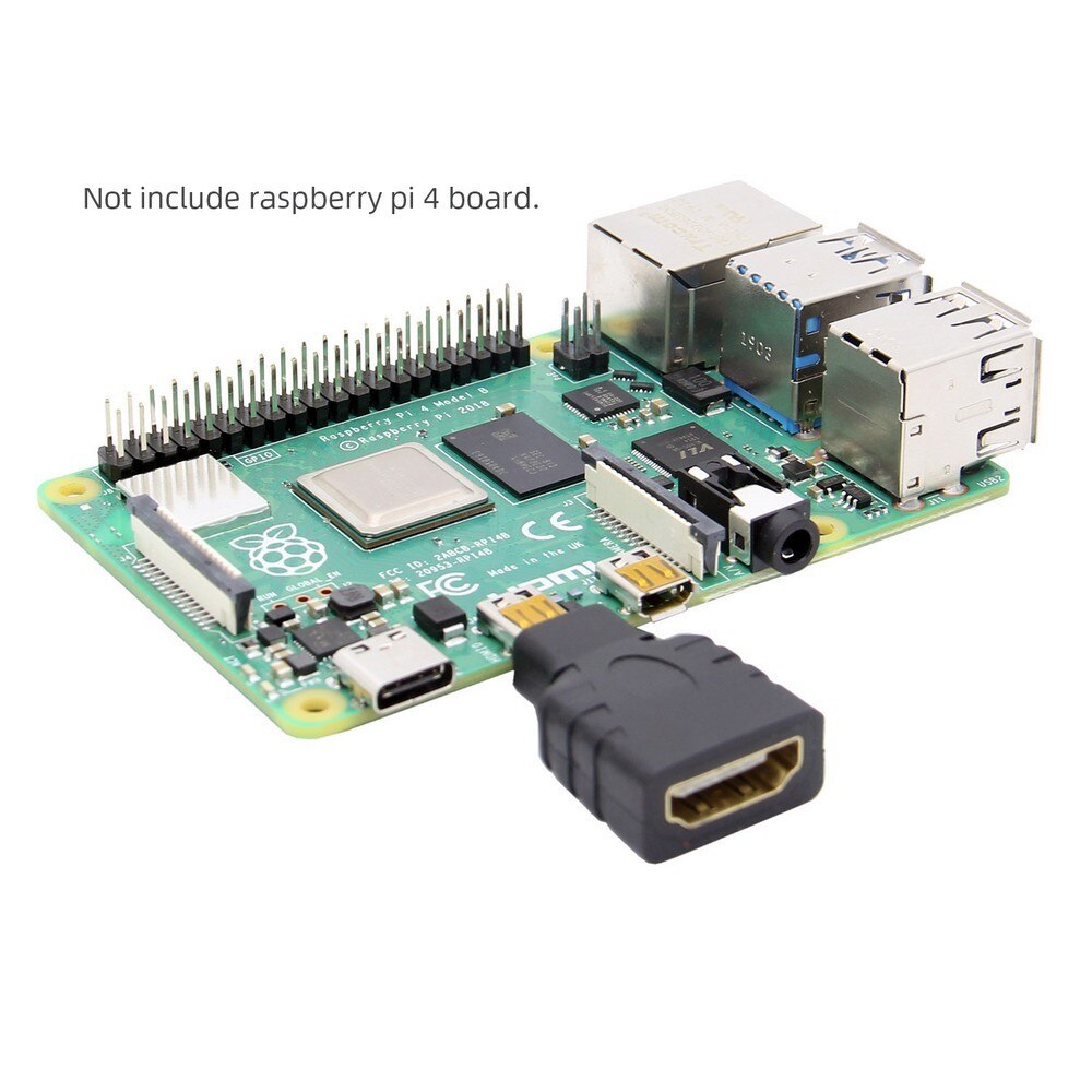 Raspberry Pi 4 Micro HDMI Male to HDMI Female Adapter Extension Adapter Converter for Raspberry Pi 4(2pcs/Lot)