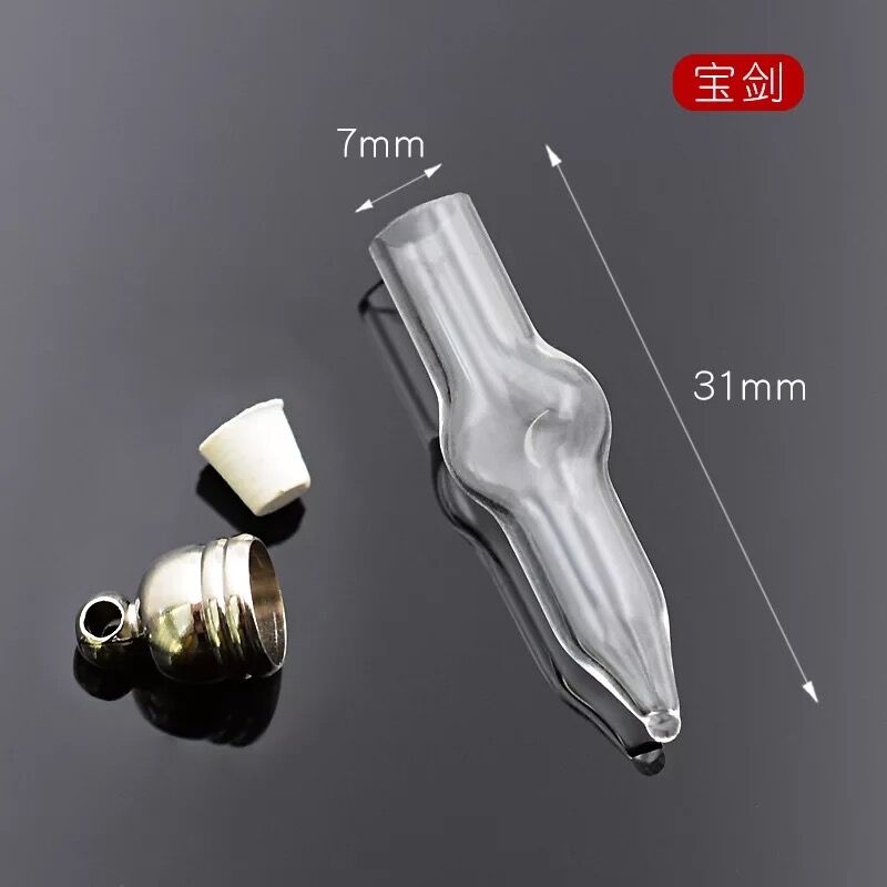 10 sztuk miecz kształt szklana fiolka wisiorek szkło wisiorek, któodnośnie chcą szklana butelka medalion naszyjnik wisiorek nazwa na ryż, któodnośnie chcą butelki słoik