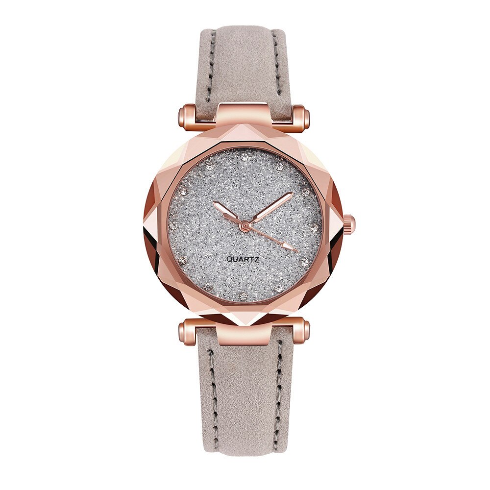 Reloj de pulsera con diamantes de imitación para Mujer, accesorio de lujo con cielo estrellado: Grey
